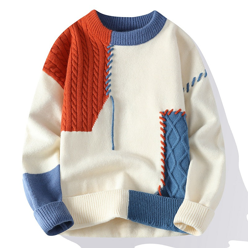 Jersey cuello redondo Colorblock-1