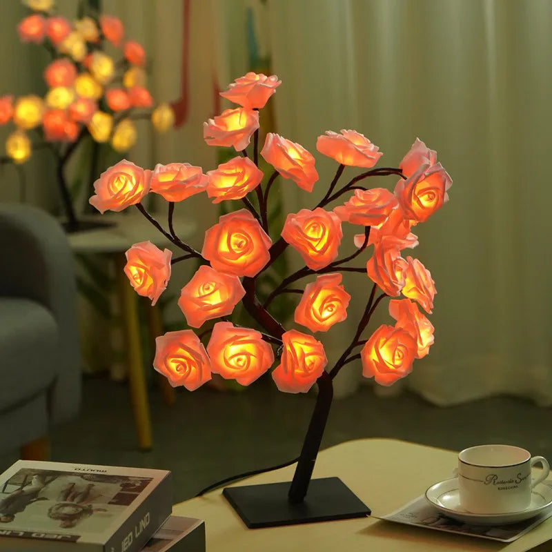 Lámpara de rosas decorativa