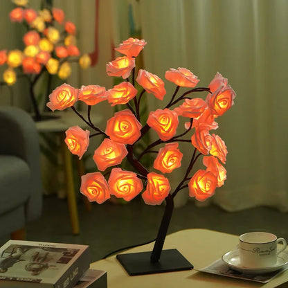 Lámpara de rosas decorativa