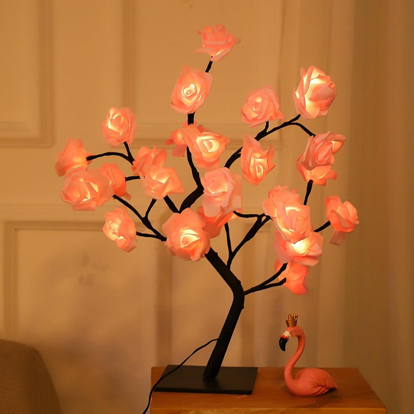 Lámpara de rosas decorativa