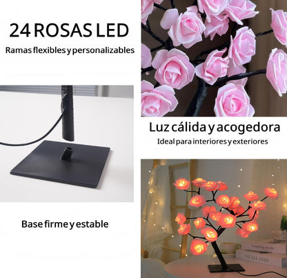 Lámpara de rosas decorativa