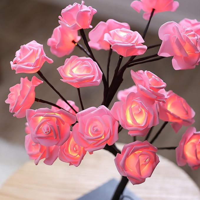 Lámpara de rosas decorativa